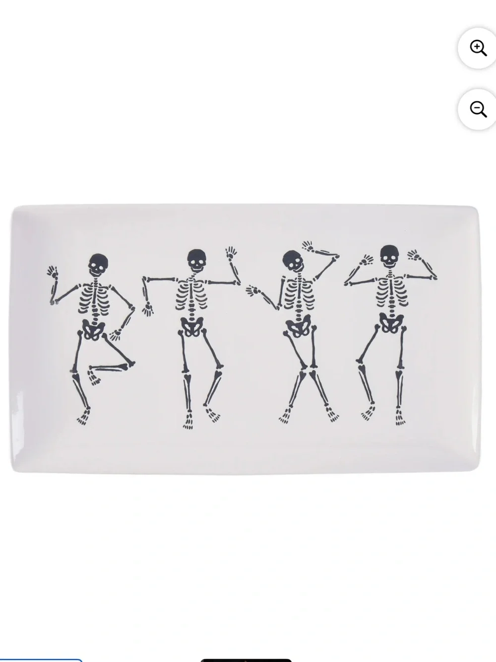 Way to celebrate Halloween skeleton ceramic tray NWT
